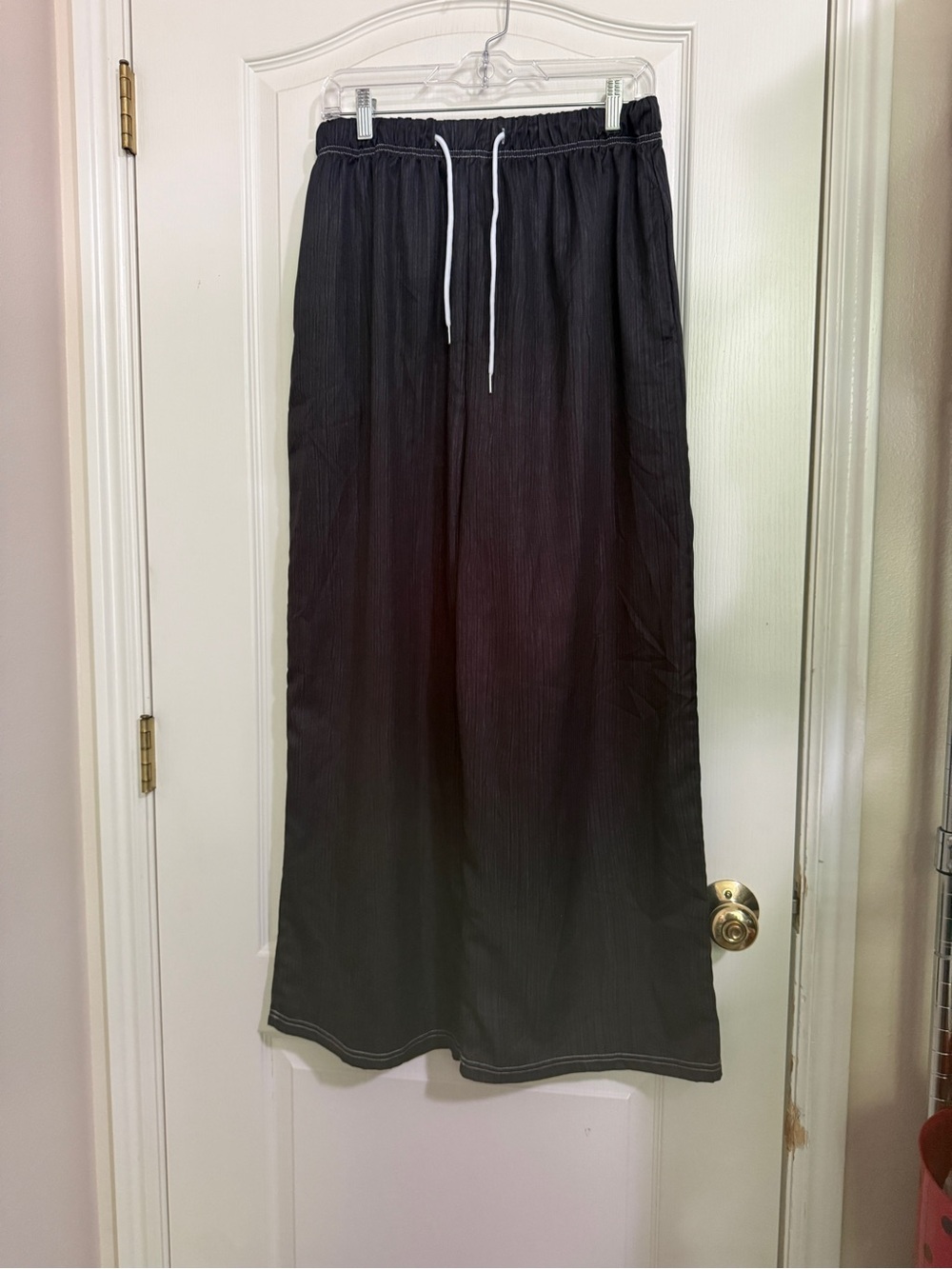 Women's Black Drawstring Wide-Leg Joggers NWOT